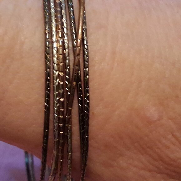 Bangle Bracelets -- Set of 7  --  2 3/4" Diameter -- Light & Dark Tones - Picture 3 of 12